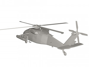 Military Helicopter concept 3D 模型
