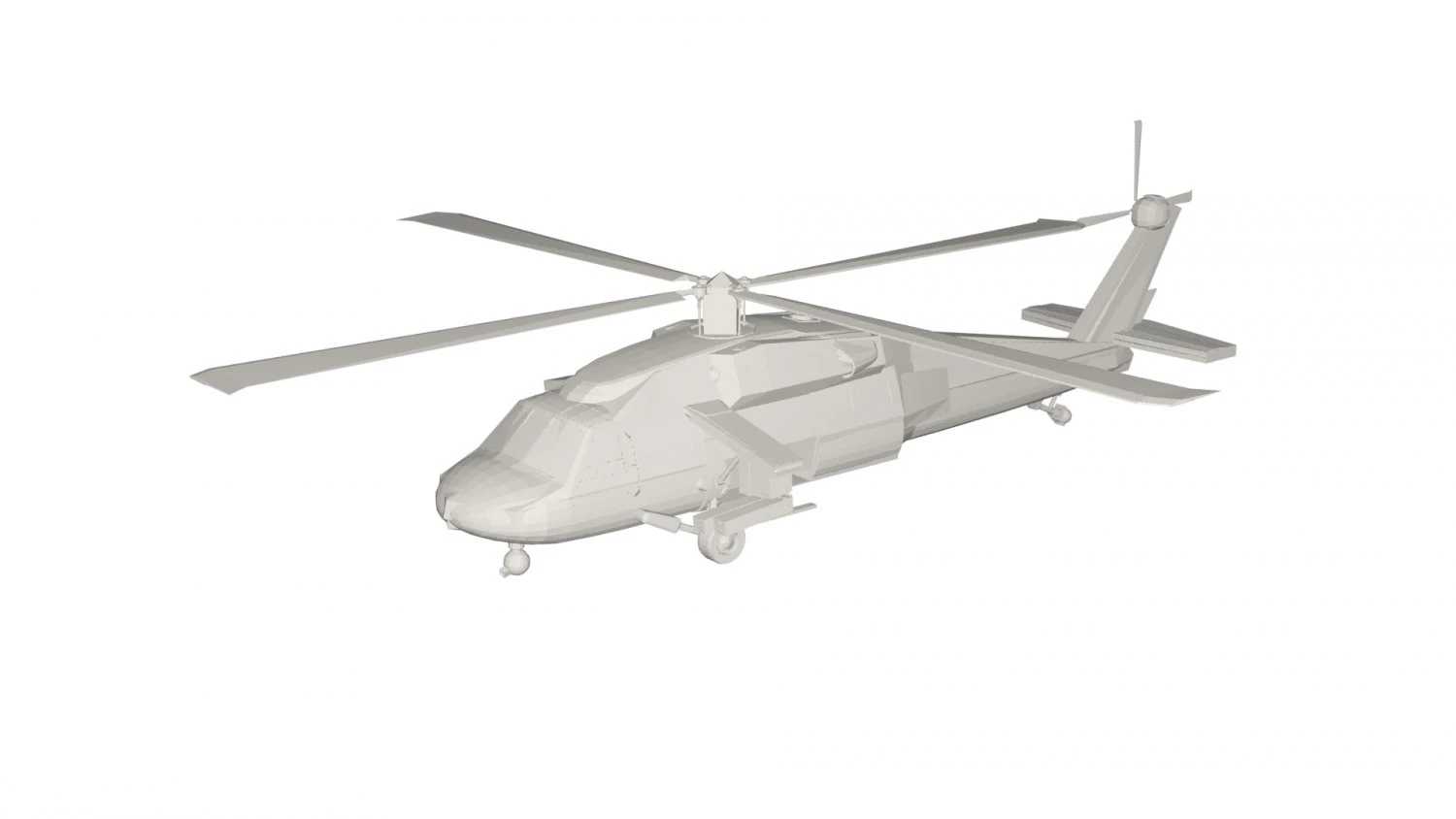 Military Helicopter concept 3D Model .c4d .max .obj .3ds .fbx .stl .blend
