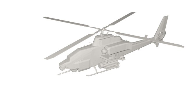 Military Helicopter concept 3D Model .c4d .max .obj .3ds .fbx .stl .blend