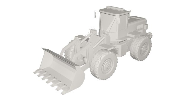 Backhole Tractor Model 3D .c4d .max .obj .3ds .fbx .stl .blend 