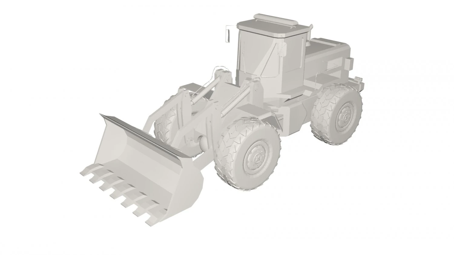 Backhole Tractor 3D Model .c4d .max .obj .3ds .fbx .stl .blend