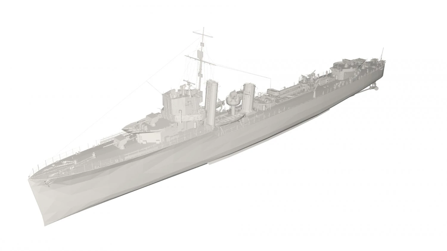 Military Ship 3D Model .c4d .max .obj .3ds .fbx .stl .blend 