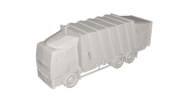 Garbage truck Model 3D .c4d .max .obj .3ds .fbx .stl .blend 