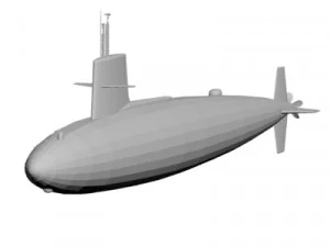 Military Ship submarine 3D Model
