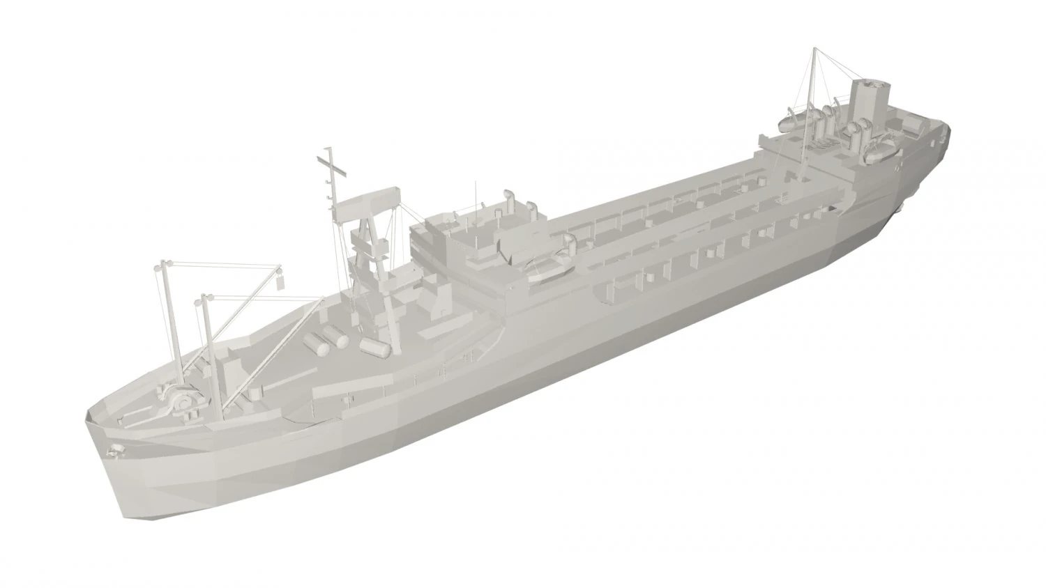 Military Ship 3D Model .c4d .max .obj .3ds .fbx .stl .blend 