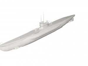 Military Ship submarine 3D Model
