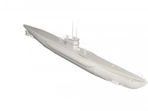 Military Ship submarine 3D Model