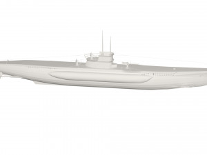 Military Ship submarine 3D Model
