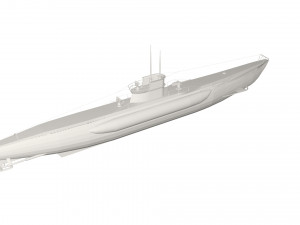 Military Ship submarine 3D Model