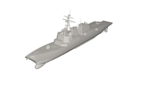 Military ship Model 3D .c4d .max .obj .3ds .fbx .stl .blend 