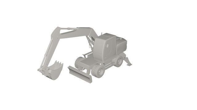 Excavator Model 3D .c4d .max .obj .3ds .fbx .stl .blend 