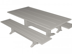 Table and benches 3D 模型