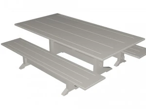 Table and benches 3D Model