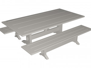Table and benches 3Dモデル