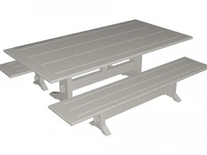 Table and benches 3D Model