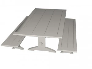 Table and benches 3D Model