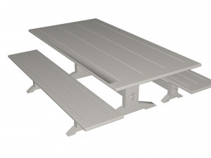 Table and benches 3Dモデル