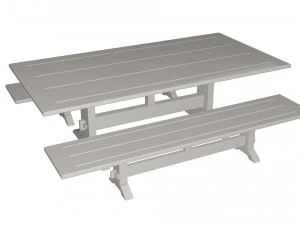 Table and benches 3D Model