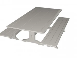 Table and benches 3D Model