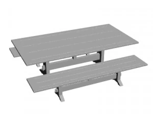 Table and benches 3D Model