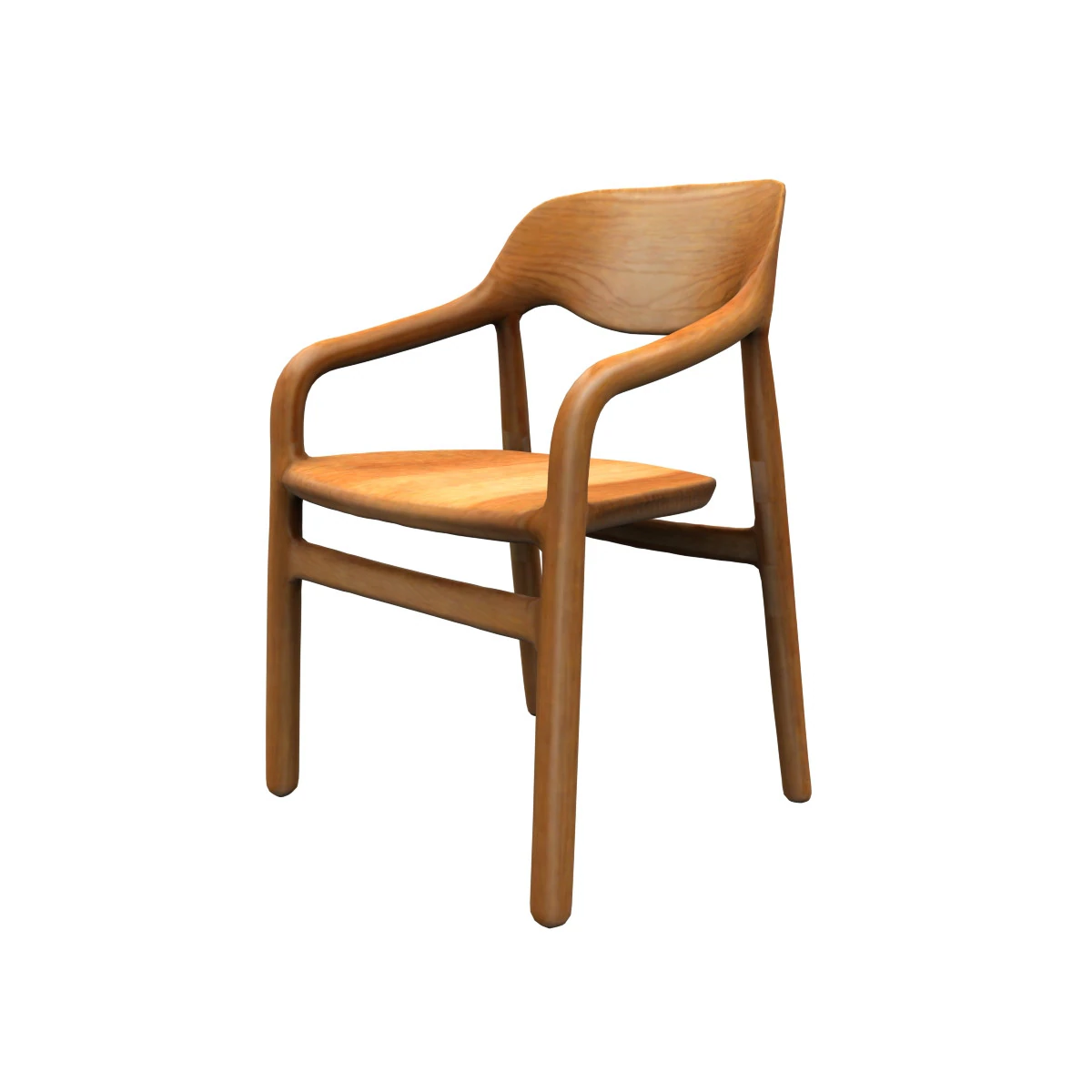 Wooden Elegance chair 3D Model .c4d .max .obj .3ds .fbx .stl .blend 