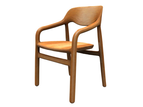 Wooden Elegance chair 3D Model