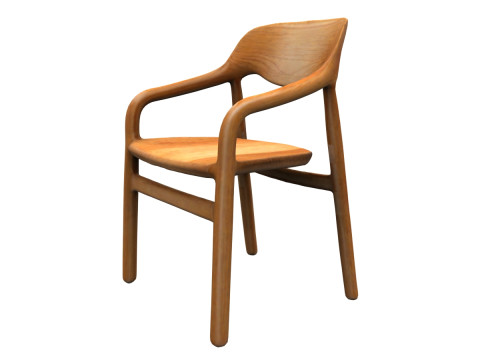 Wooden Elegance chair Model 3D