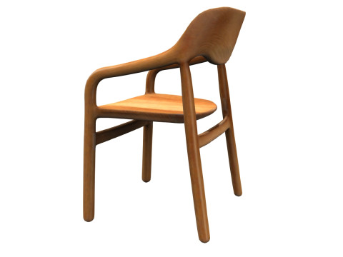 Wooden Elegance chair Model 3D