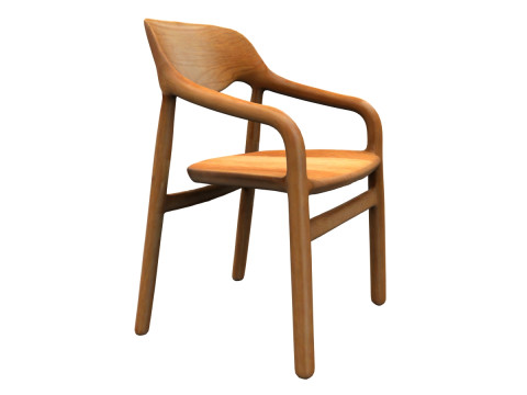 Wooden Elegance chair Model 3D