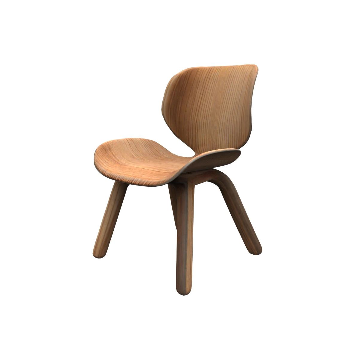Wooden Elegance chair 3D Model .c4d .max .obj .3ds .fbx .stl .blend 