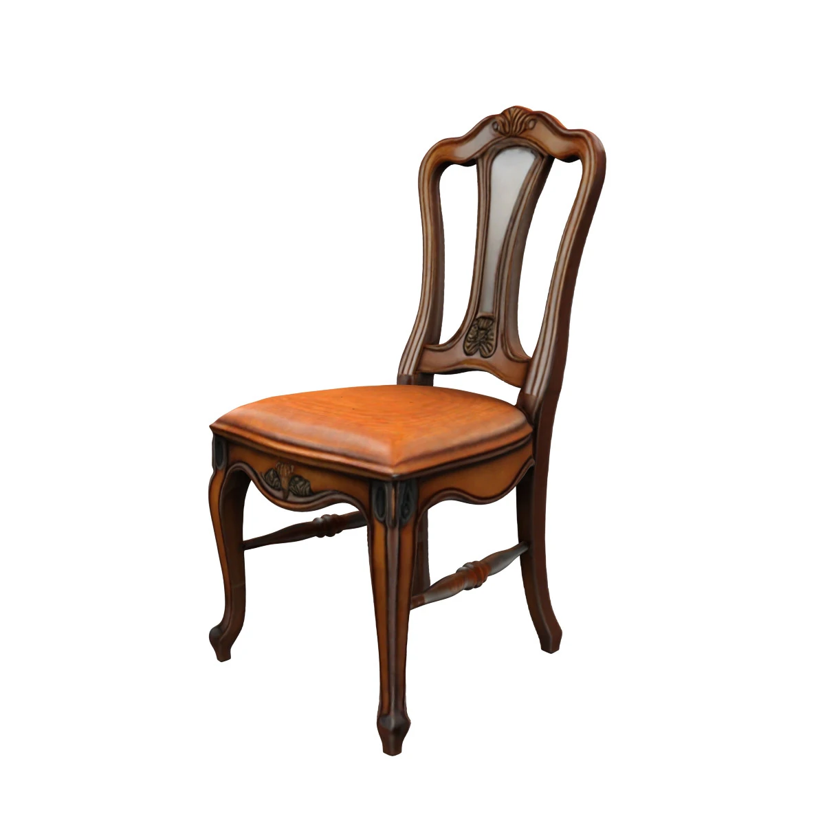 Elegant Wooden Chair 3D Model .c4d .max .obj .3ds .fbx .stl .blend