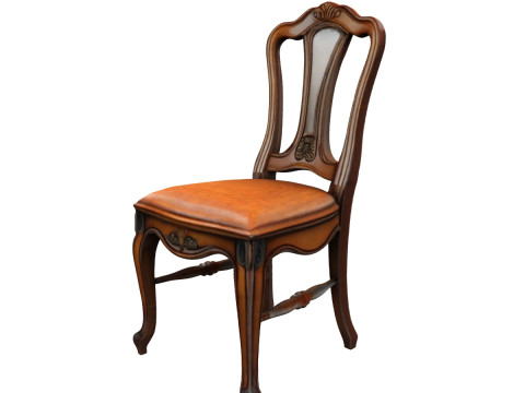 Elegant Wooden Chair 3D Model