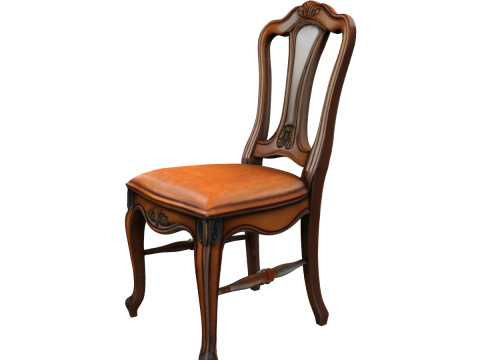 Elegant Wooden Chair 3D Model