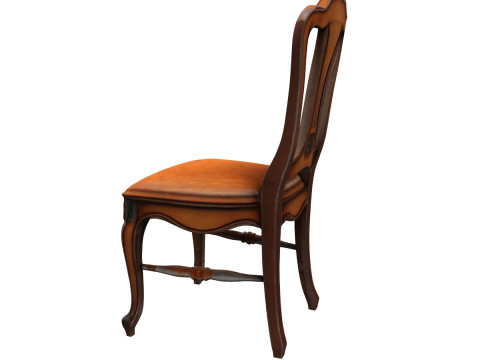 Elegant Wooden Chair 3D Model
