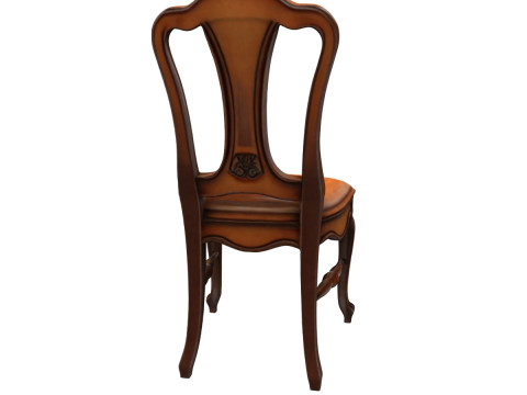 Elegant Wooden Chair 3D Model