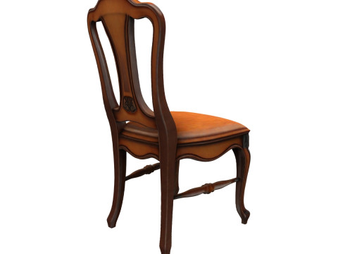 Elegant Wooden Chair 3D Model