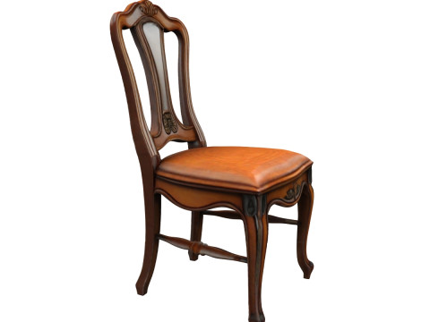 Elegant Wooden Chair 3D Model