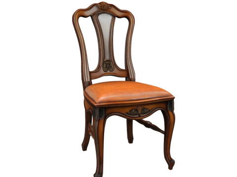 Elegant Wooden Chair 3D Model