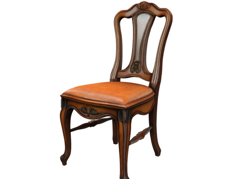 Elegant Wooden Chair 3D Model