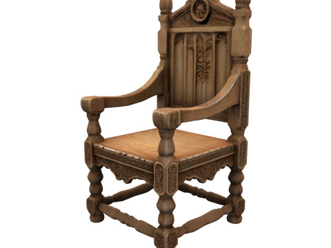 Wooden Throne 3D 模型
