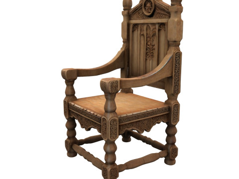 Wooden Throne 3D Модель
