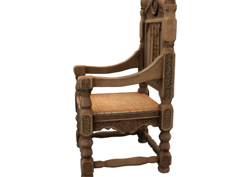 Wooden Throne 3D Модель