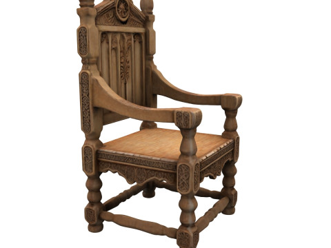 Wooden Throne 3D Модель