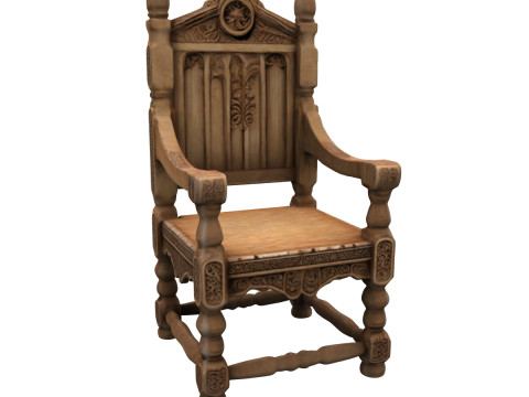 Wooden Throne 3D Модель