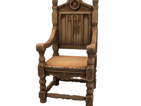 Wooden Throne 3D Модель