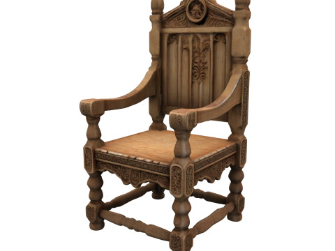 Wooden Throne 3D Модель