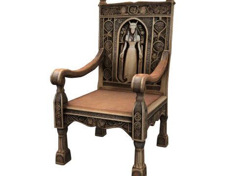 Trono di legno Modello 3D