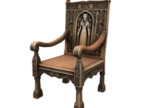 Wooden Throne Model 3D