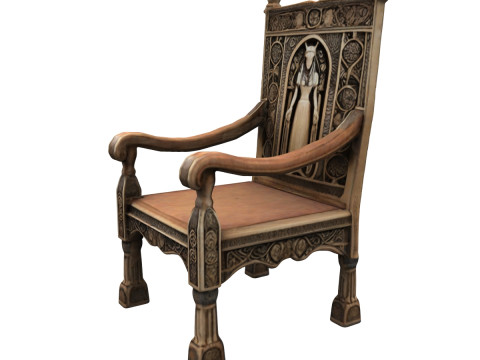 Wooden Throne Model 3D
