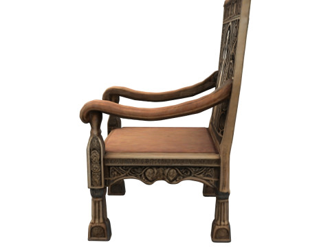 Wooden Throne Model 3D